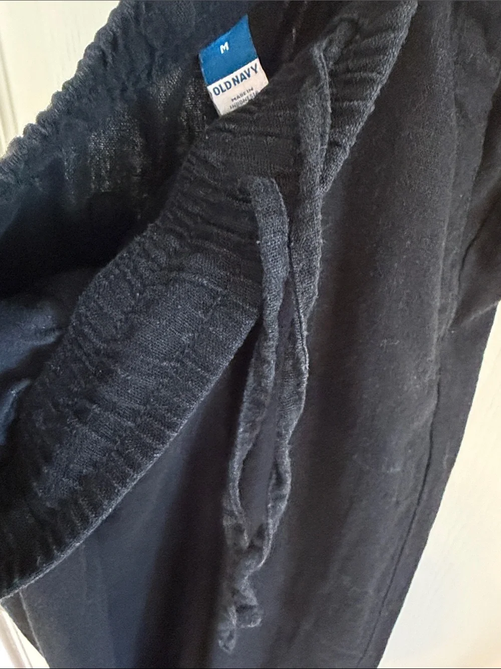 Old Navy High-Waisted Linen-Blend Wide-Leg Pants Black Jack